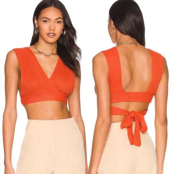 Superdown Reza Wrap Top in Rust Size: XS - Picture 1 of 2
